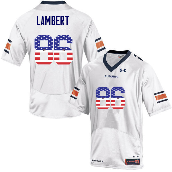 Men's Auburn Tigers #86 DaVonte Lambert USA Flag Fashion White College Stitched Football Jersey